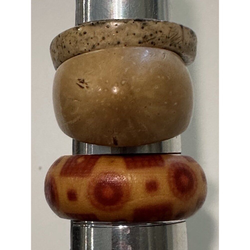 3 Bentwood Wood Finger Rings Boho Bohemian Wooden Colorful Ring